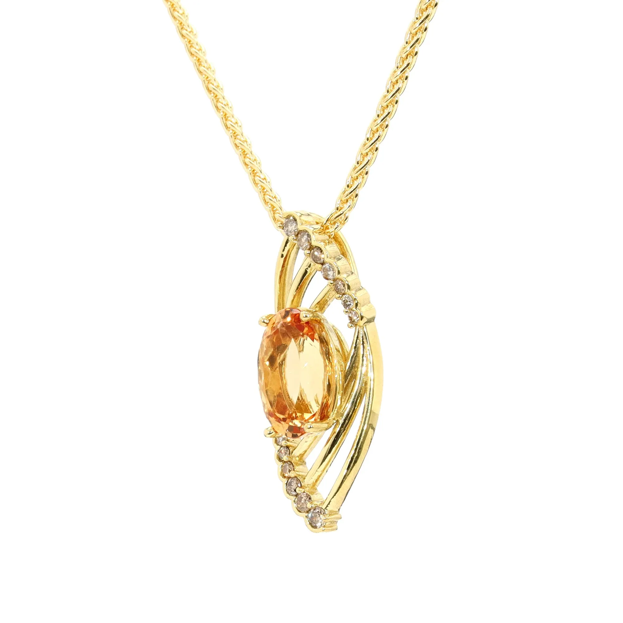 Topaz and Diamond Pendant