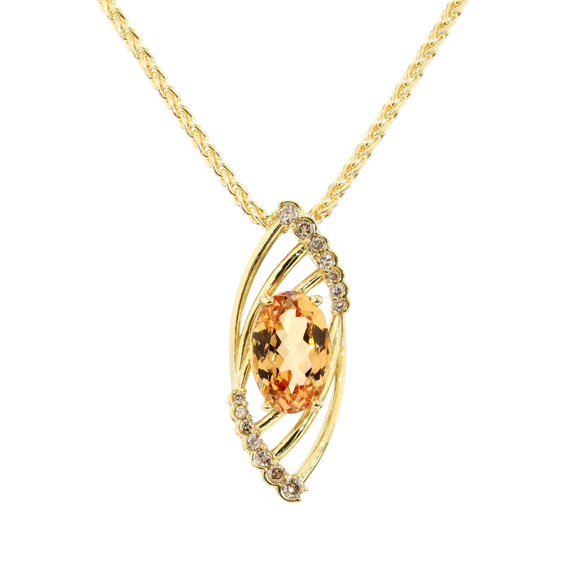 Topaz and Diamond Pendant