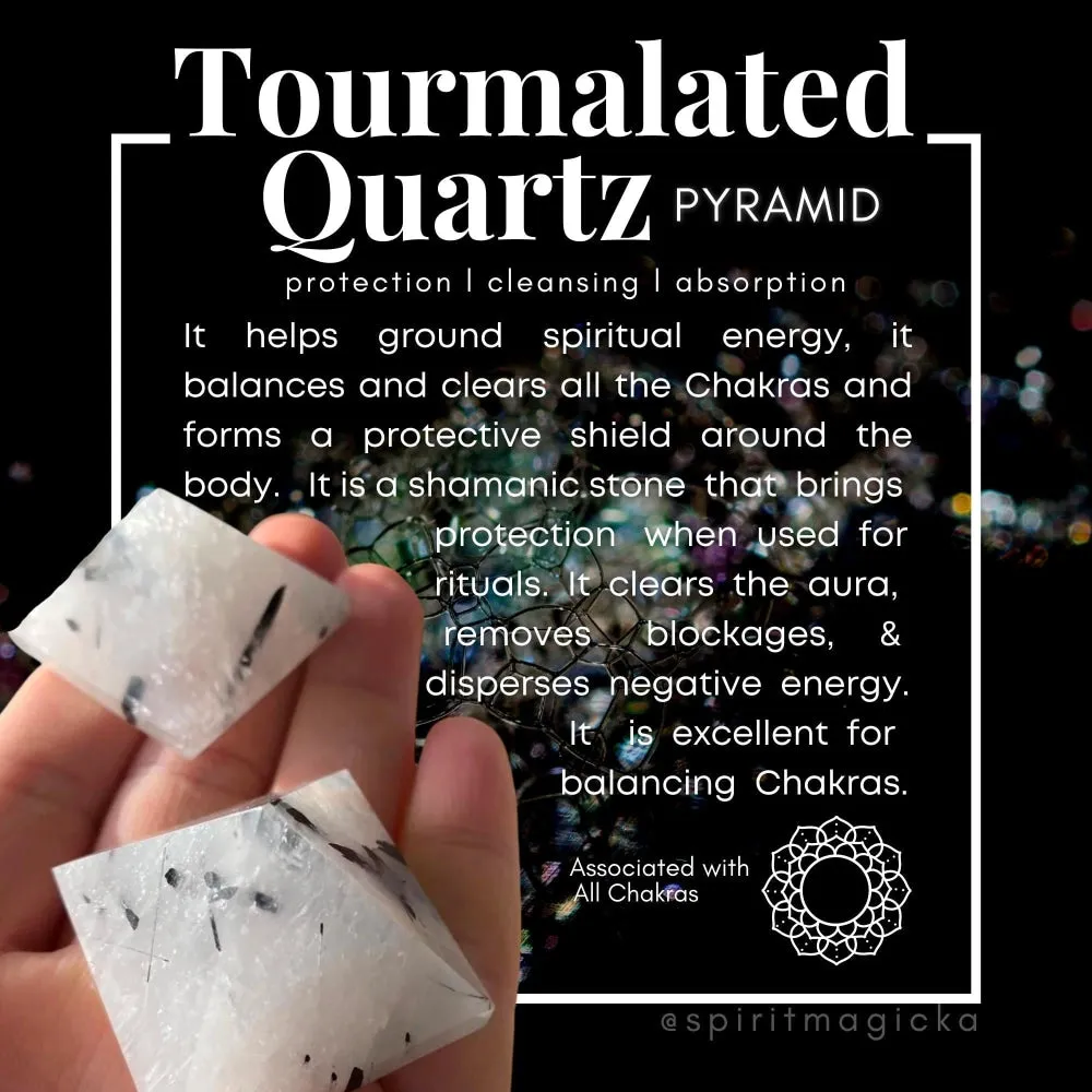 Tourmalated Quartz Pyramid - Small
