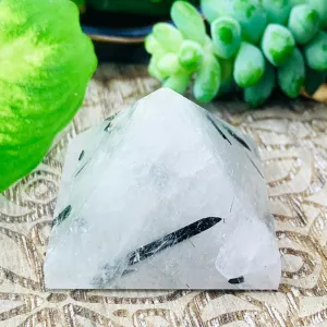 Tourmalated Quartz Pyramid - Small