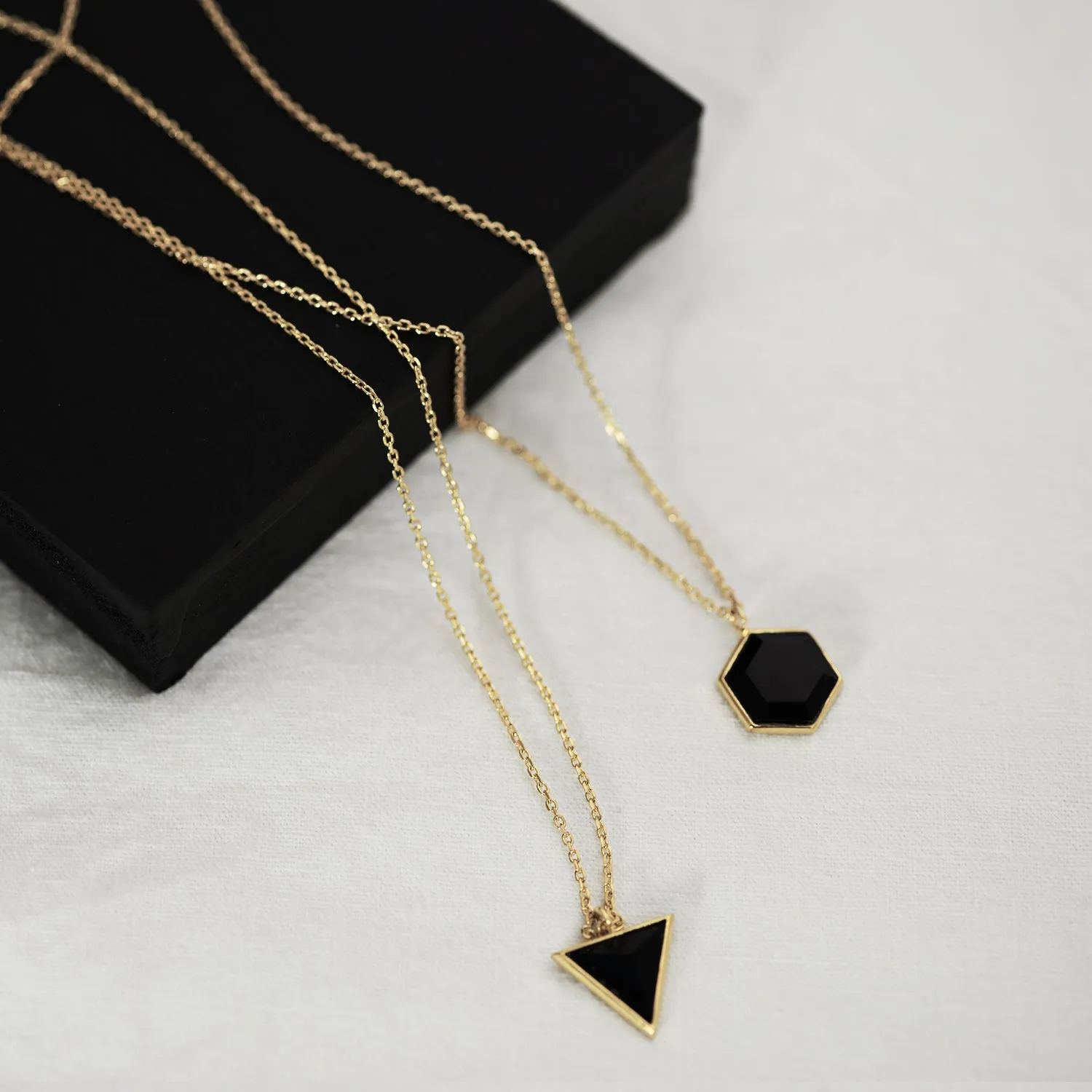 Triangle city Necklace -Silver