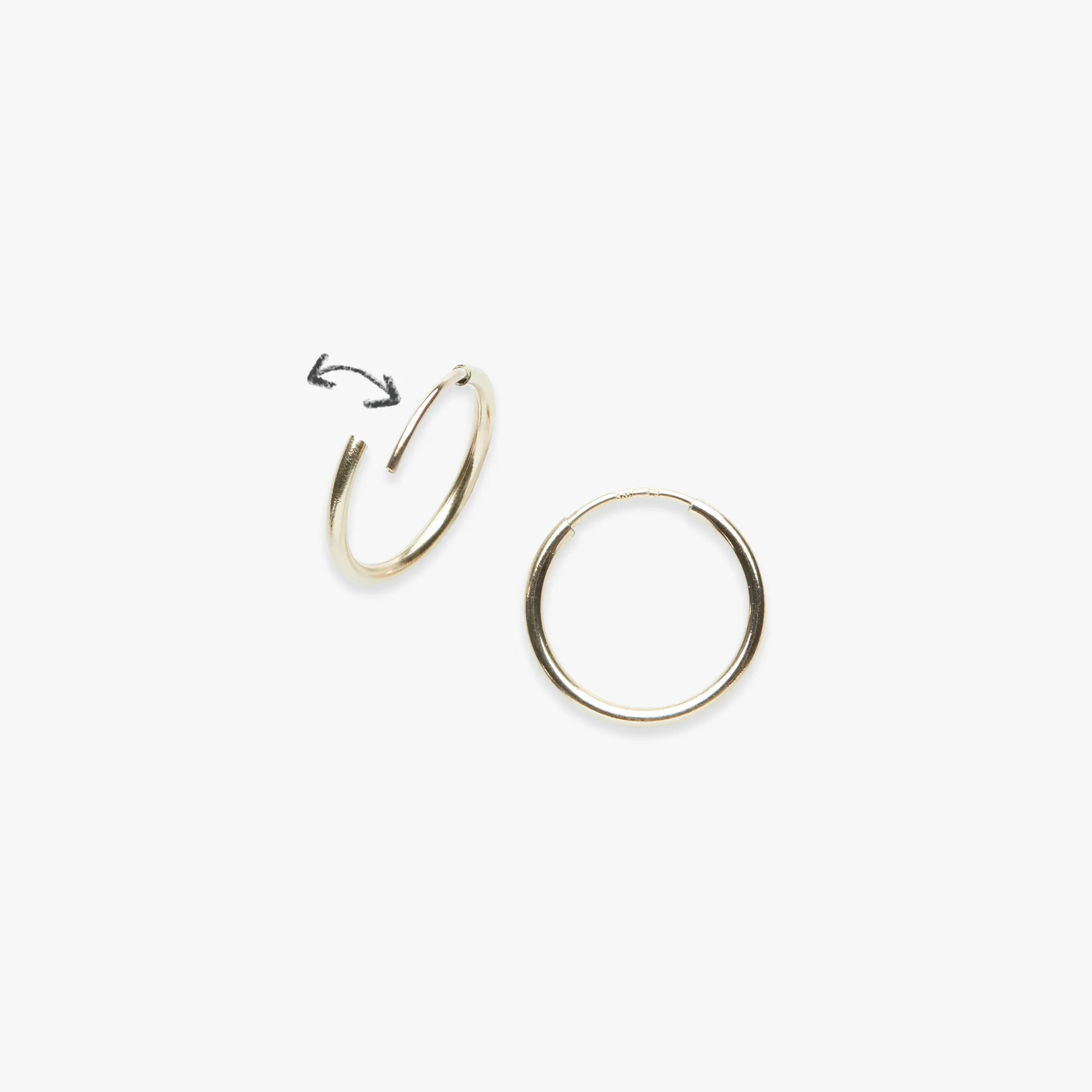 Triple Smooth Pebble charm earring gold filled