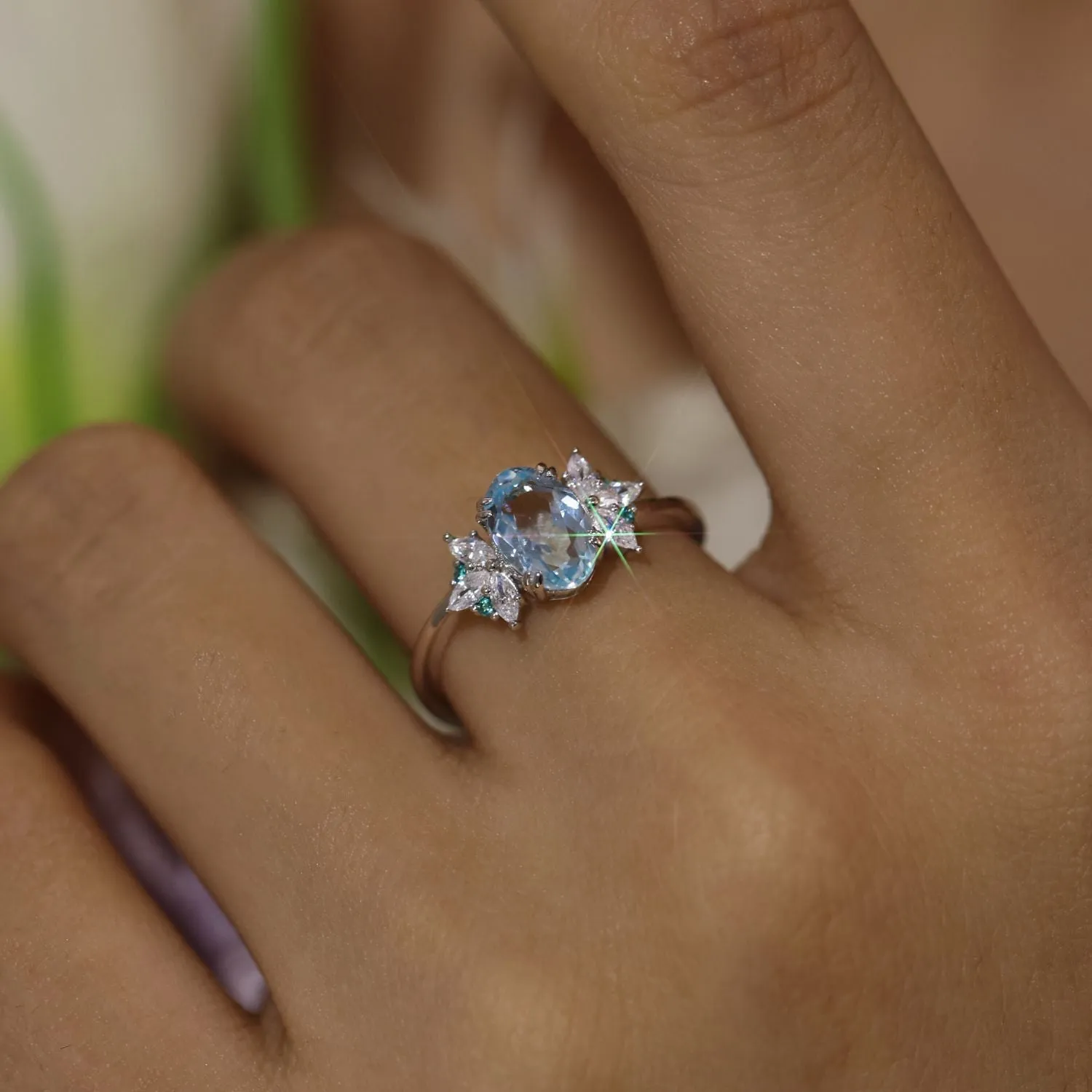 Twilight Star Sky Blue Topaz Ring