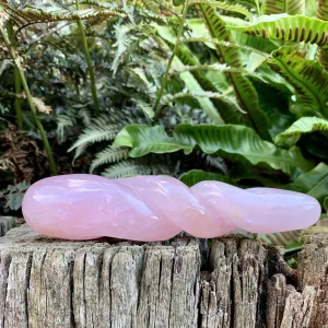 Twisted Rose Quartz Yoni Wand