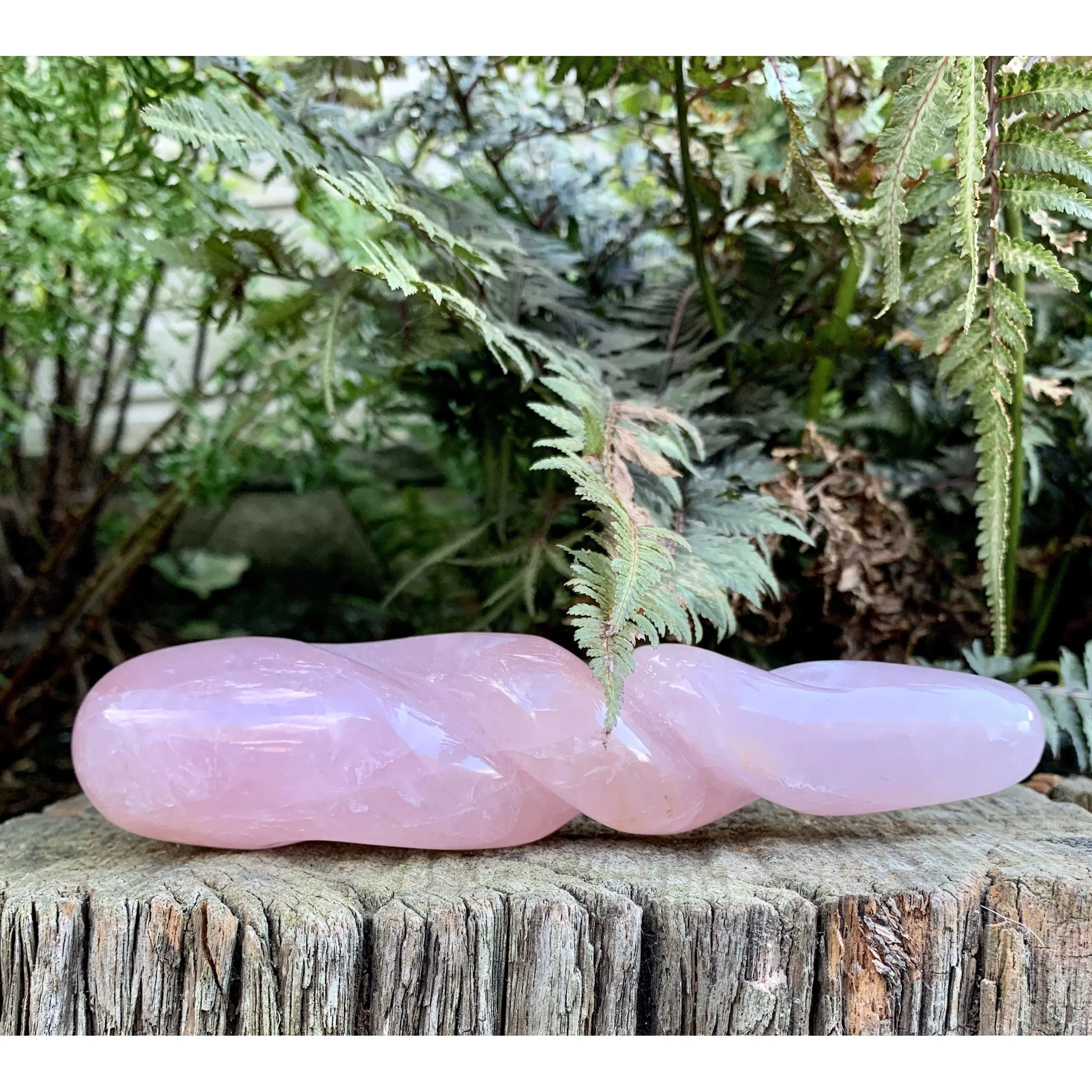 Twisted Rose Quartz Yoni Wand