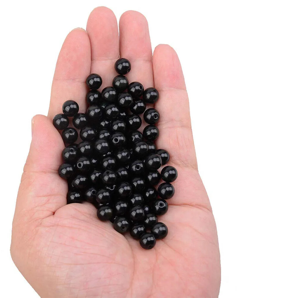 US 5 Strands Black Matte Onyx Bead Natural Frosted Gemstone Agate Round Necklace