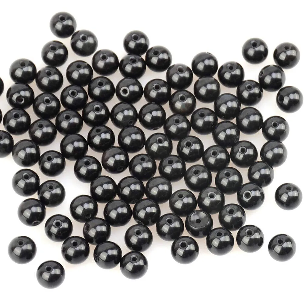 US 5 Strands Black Matte Onyx Bead Natural Frosted Gemstone Agate Round Necklace