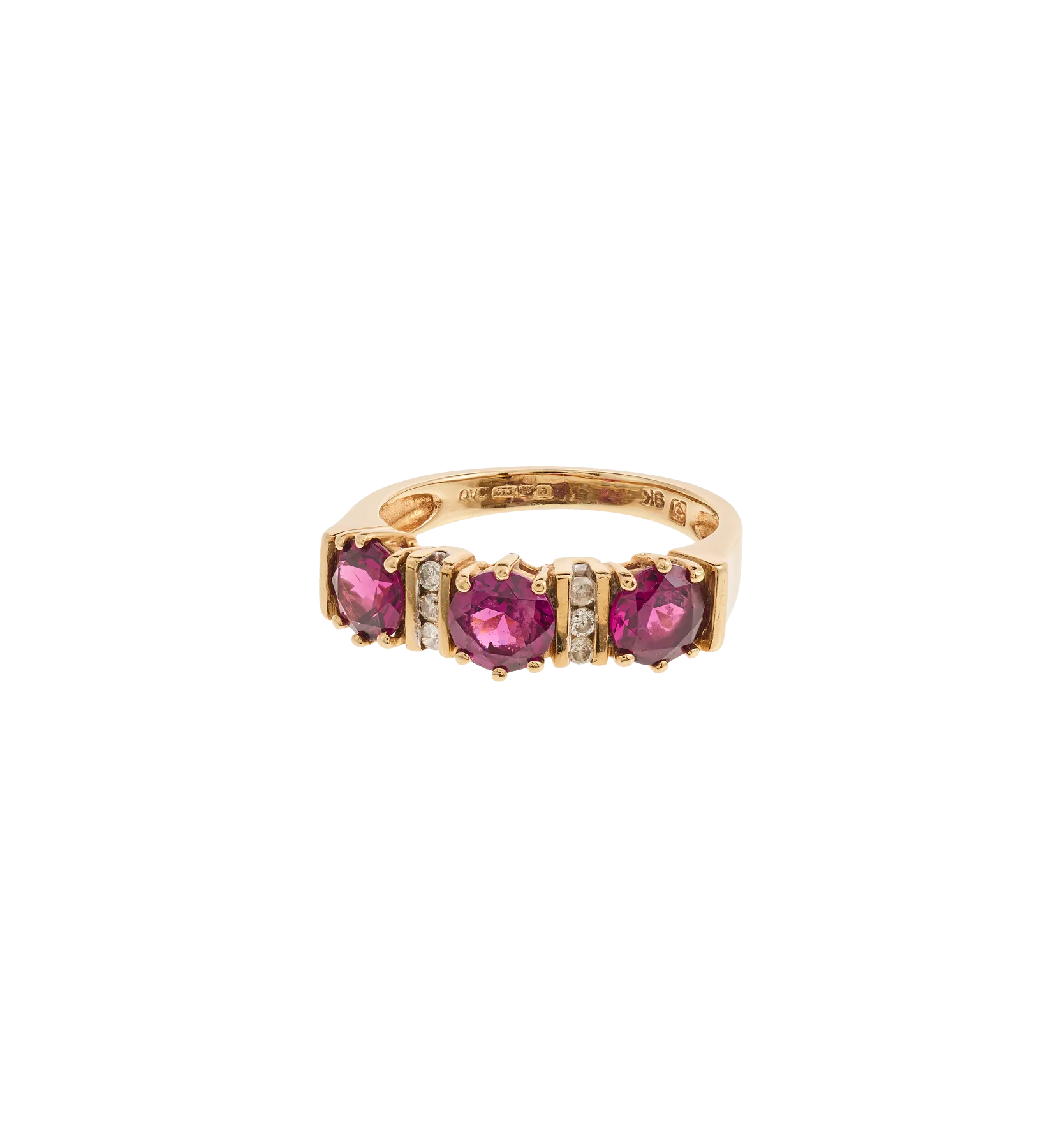Vintage Almandine Garnet and Diamond Embrace Ring