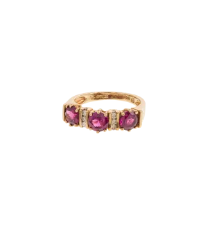 Vintage Almandine Garnet and Diamond Embrace Ring