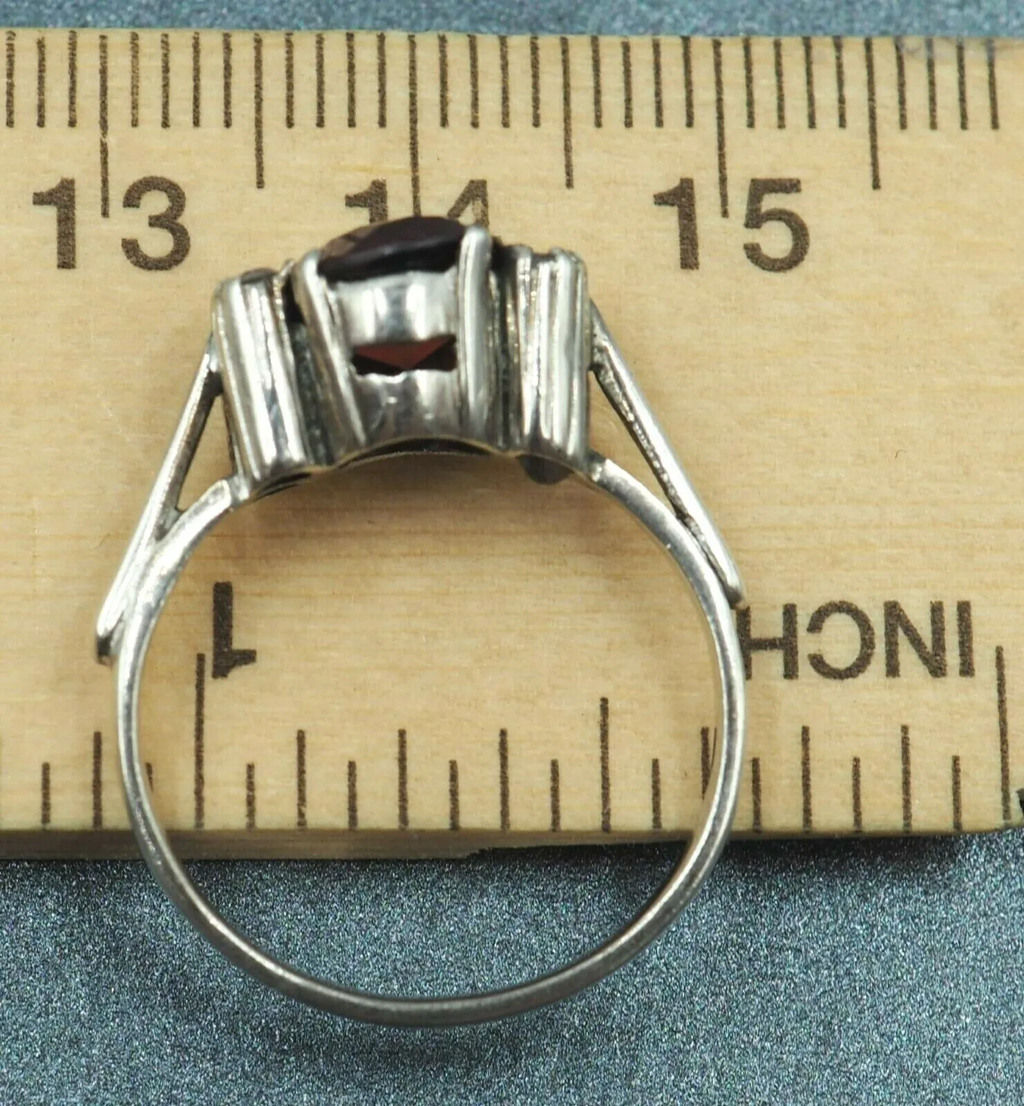 Vintage Sterling Silver Garnet Ring