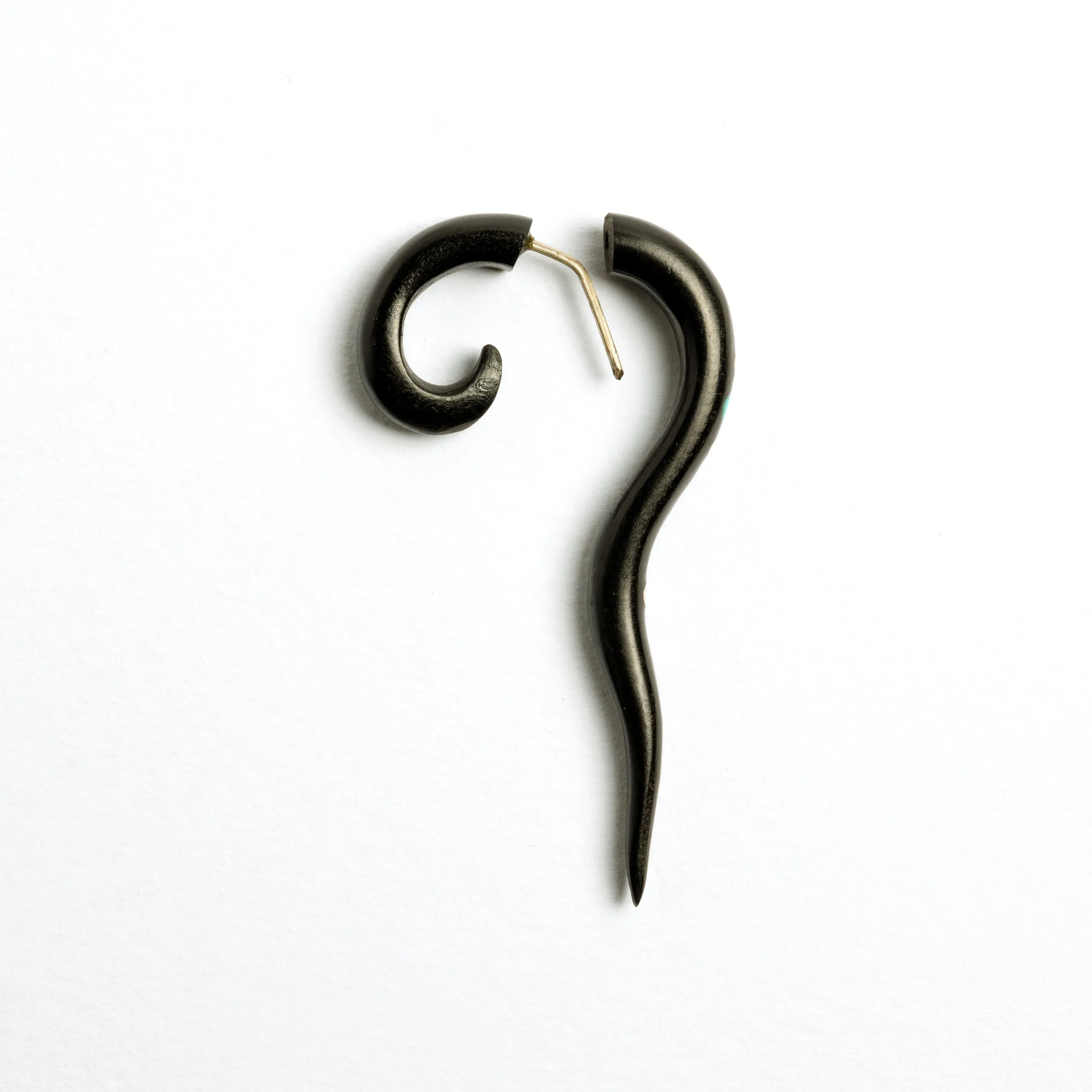 Wailuku black wood Fake Gauge Earring