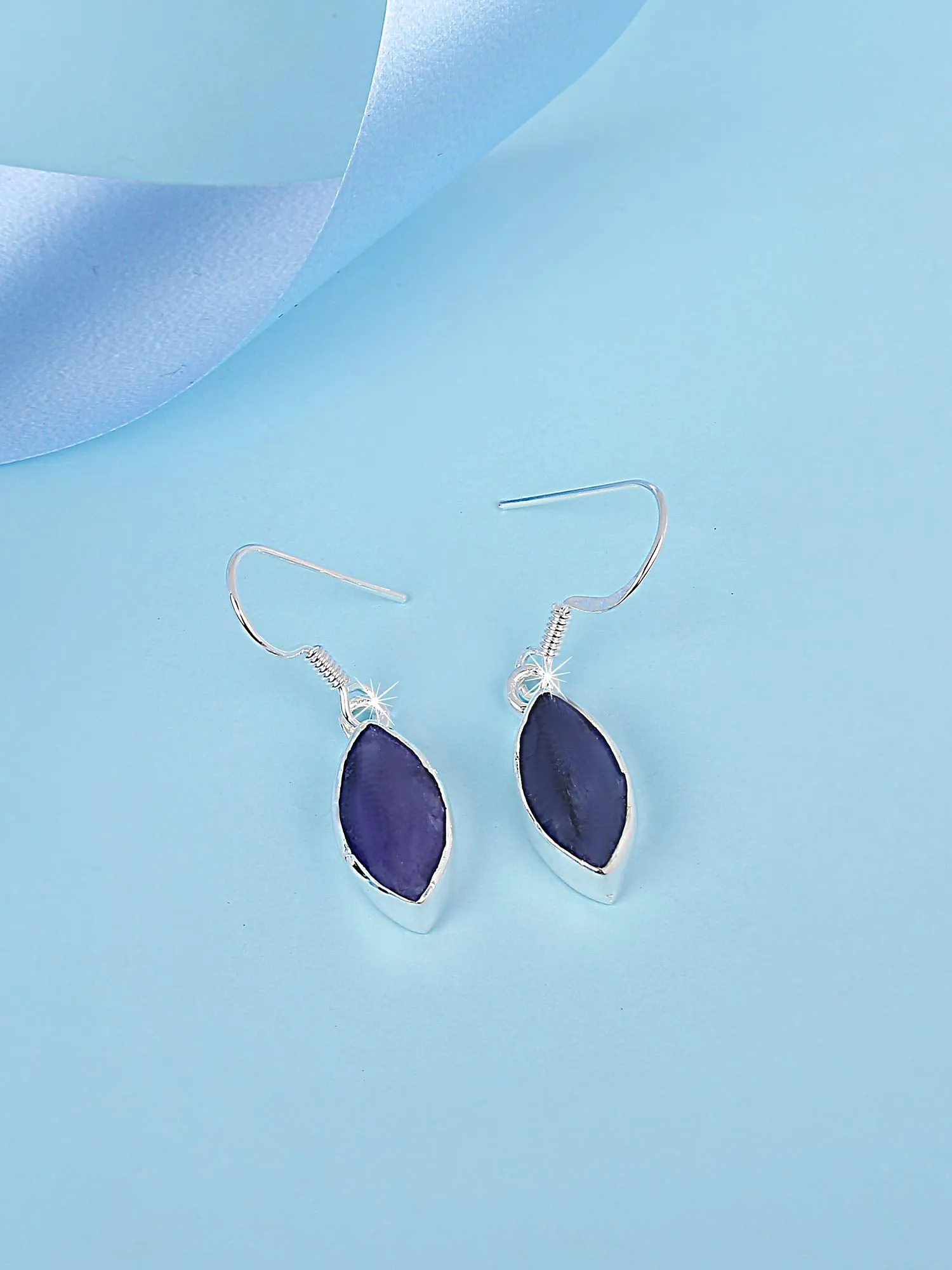 Yellow Chimes Gemstone Corrundum Sapphire 925 Sterling Silver Hallmark and Certified Purity Drop Earrings for Women and Girls